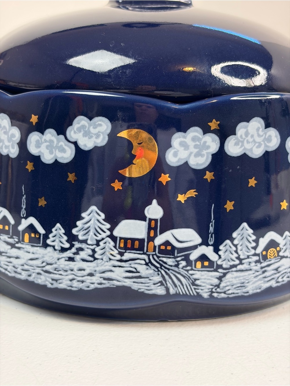 Vintage Wächtersbach Porcelain Casserole Dish Fairytale 90s Christmas Celestial - Picture 4 of 9